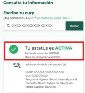 Cómo saber si mi hijo está activo en la Beca Bienestar