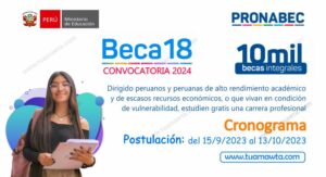 ¿Cuándo empieza Beca 18 2024?