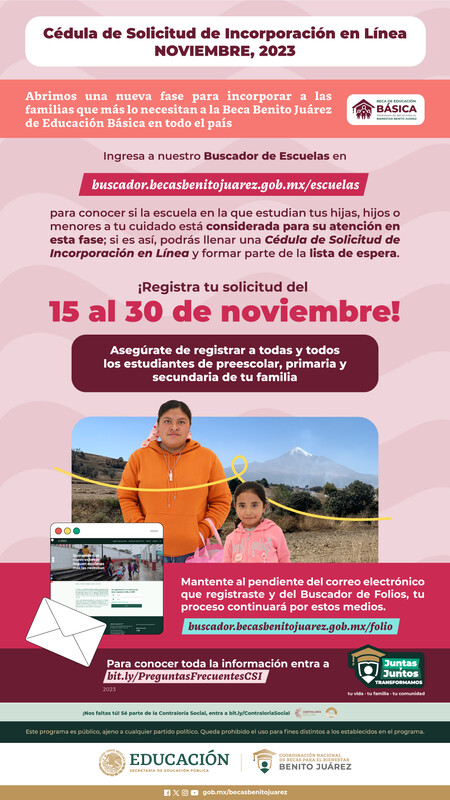 ¿Cuándo se pueden inscribir para la beca Benito Juárez?