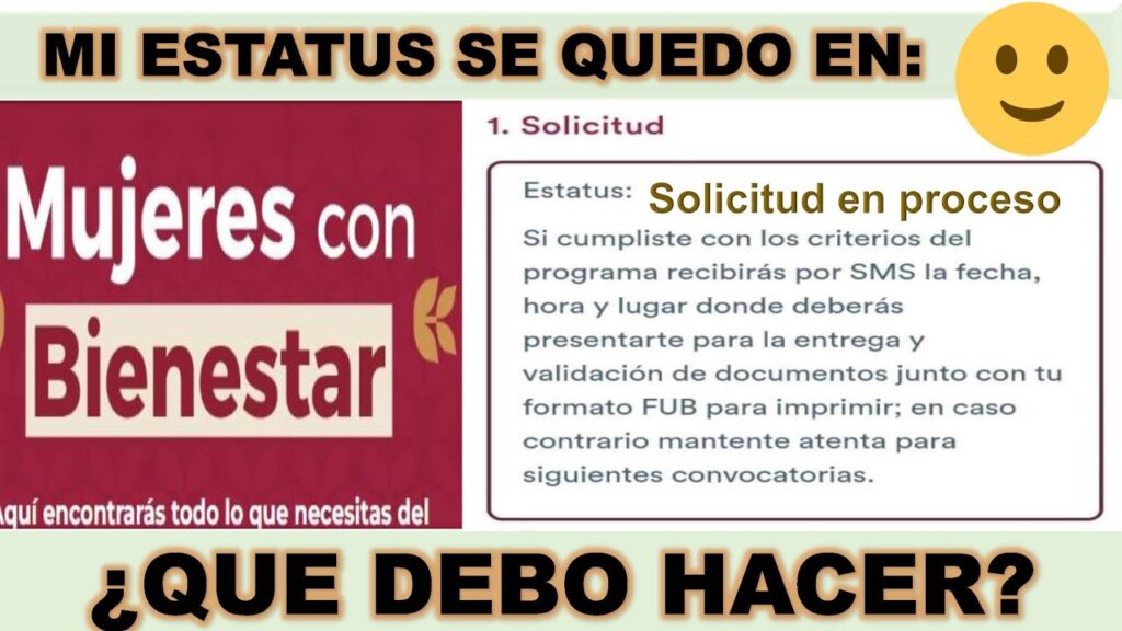 Qué significa estatus: solicitud en proceso en Mujeres con Bienestar Qué significa estatus: solicitud en proceso en Mujeres con Bienestar